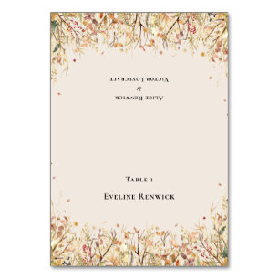 Russe Chute Beige Mariage pliable Carte Place