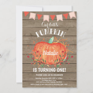 Russe Citrouille Invitation Anniversaire rose
