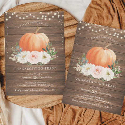 Russe Citrouille Thanksgiving Diner Invitation