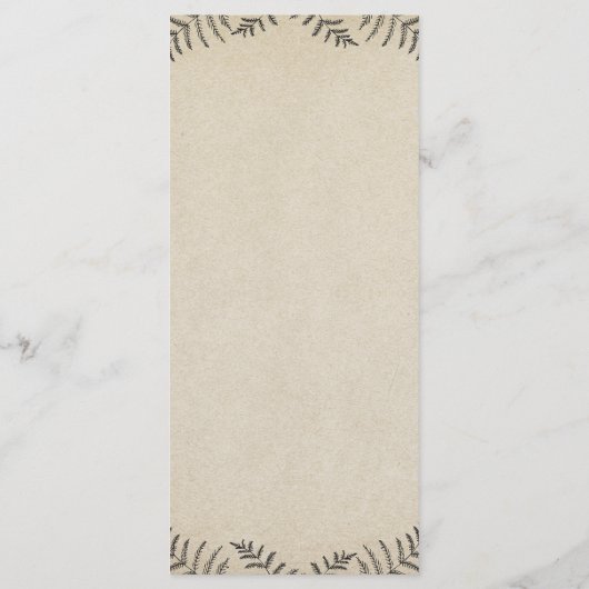 Russe Country Cowboy Boots Mariage Cartes de menu (Dos)