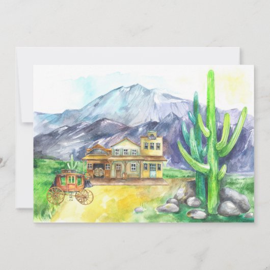 Russe Cowboy Grossesse occidentale Faire-part (Dos)