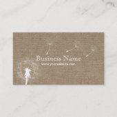 Russe Dandelion soufflant Cartes de visite Burlap (Devant)