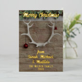 Russe Deer Antlers Non Photo Foil Carte de vacance (Debout devant)