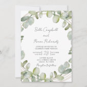 Russe Eucalyptus Sage Green Faire-part de mariage (Devant)