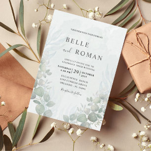 Russe Eucalyptus Sage Green Faire-part de mariage