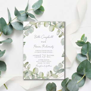Russe Eucalyptus Sage Green Faire-part de mariage