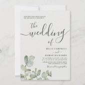 Russe Eucalyptus Sage Green Faire-part de mariage (Devant)