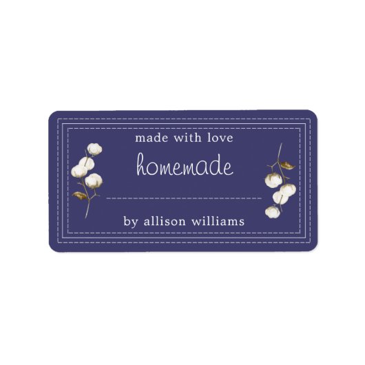 Russe fait maison Étiquette coton Sprig bleu marin (Devant)