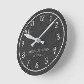 Russe Faux Chalkboard Black Wall Horloge (Angle)
