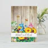 Russe Floral Bees Gold Eco Faire-part de mariage (Debout devant)