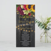 Russe floral bordeaux grange programme de mariage  (Debout devant)