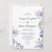 Russe Floral Eucalyptus Violet Faire-part de maria (Devant)