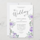 Russe Floral Eucalyptus Violet Faire-part de maria (Devant)