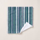 Russe Forest Green Stripes Art par Heva Weva (Gant de toilette)