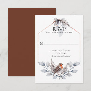 Russe gris argenté rouille Botanique Oiseau RSVP