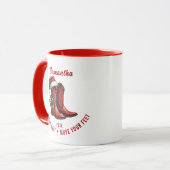 Russe Line Dance Cowboy Bottes Mug (Devant gauche)