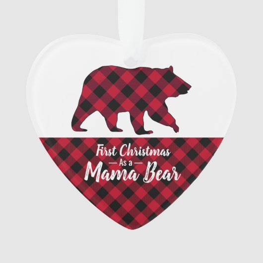 Russe Mama Bear Red Buffalo Plaid Photo (devant)
