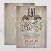 Russe manger boire et être marié faire-part de mar (Devant / Derrière)