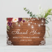 Russe Mariage Bois Lumière Florale Jars Lace Merci (Debout devant)