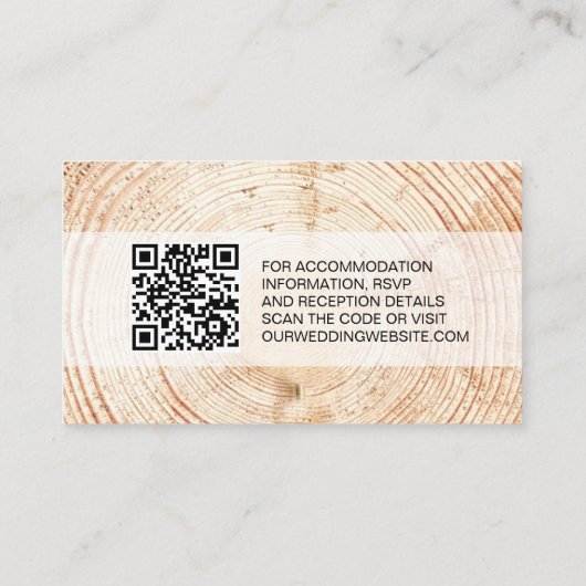 Russe Mariage Wood Grain Détails Code QR Modèle (Dos)