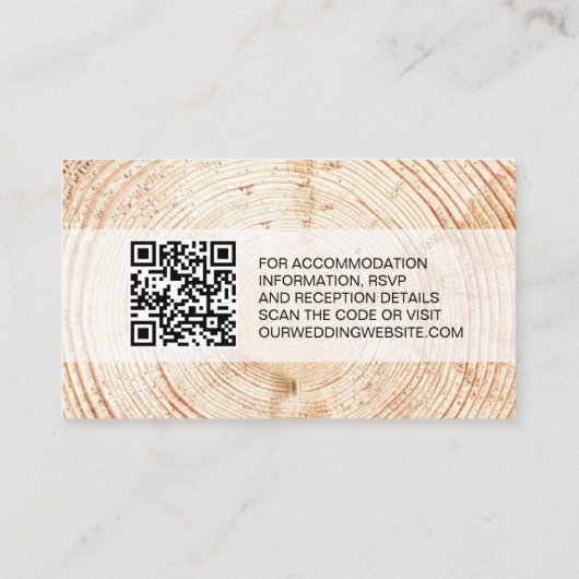 Russe Mariage Wood Grain Détails Code QR Modèle (Dos)
