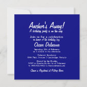 Russe Marine Bleu Nautique Anniversaire Invitation (Dos)