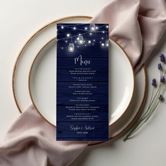 Russe Marine Bois Mason Jarres Light Flat Menu