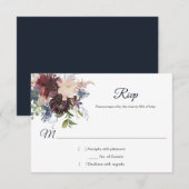Russe Marine Bourgogne or Aquarelle Florale RSVP (Devant / Derrière)