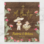 Russe Mexicain Gold Charro Bautizo Vin Étiquette (Étiquettes simples)