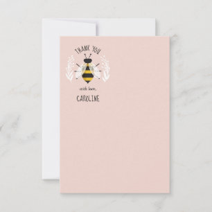 Russe Miel Abeille Rose Plat Merci Carte Note
