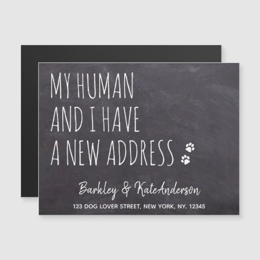Russe Nouvelle adresse Chien Moving Faire-part (Devant / Derrière)