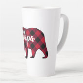 Russe Papa Ours Rouge Buffle Plaid Latte Mug (Angle droit)