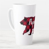 Russe Papa Ours Rouge Buffle Plaid Latte Mug (Angle gauche)