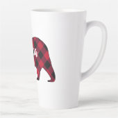 Russe Papa Ours Rouge Buffle Plaid Latte Mug (Droite)
