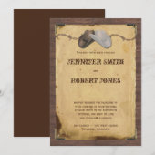 Russe Pays Cowboy Casquettes Faire-part de mariage (Devant / Derrière)