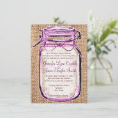 Russe Pays Mason Jar Burlap Faire-part de mariage (Debout devant)
