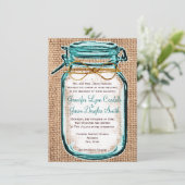 Russe Pays Mason Jar Burlap Faire-part de mariage (Debout devant)