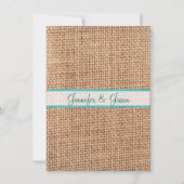 Russe Pays Mason Jar Burlap Faire-part de mariage (Dos)