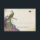 Russe Peacock Navy Framboise Damas Cartes de place<br><div class="desc">Vintage Marine et framboise Floral Damask Peacock Mariage Place Cartes #GrandMillennial #CottageChic #Chinoiserie Fiançailles,  Anniversaire,  Mariage Votre photo Toile Enveloppée Photos</div>