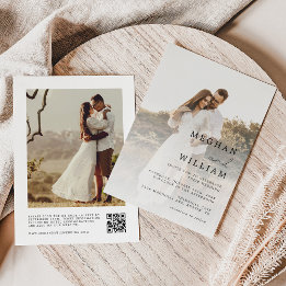 Russe Photo QR Code Faire-part de mariage