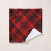 Russe Rouge Noir Plaid Ferme Tartan Noël (Gant de toilette)