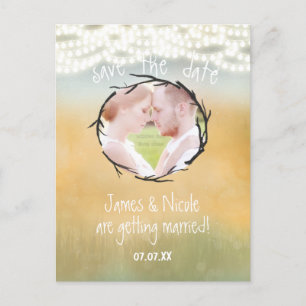 Russe String Lights Enregistrer Date Photo Carte P