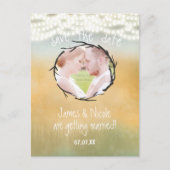 Russe String Lights Enregistrer Date Photo Carte P (Devant)