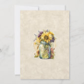 Russe Sunflower Fall Mason Jar Faire-part de maria (Dos)