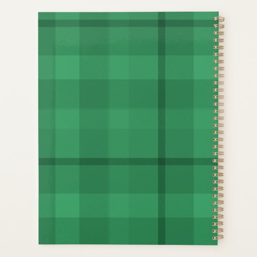 Russe Tartan Forest Vert Monogramme Or (Dos)