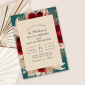 Russe Turquoise Bourgogne Faire-part de mariage