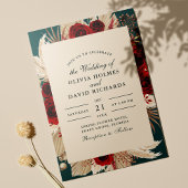 Russe Turquoise Bourgogne Faire-part de mariage