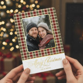 Russe Vacances Plaid Photo Joyeux Foil Noël