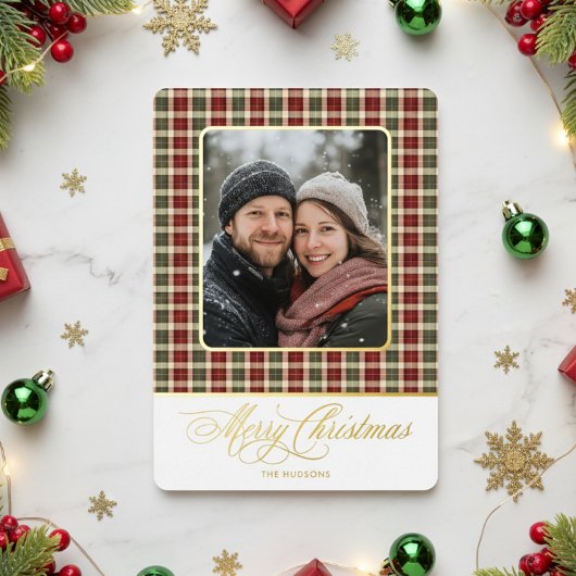 Russe Vacances Plaid Photo Joyeux Foil Noël