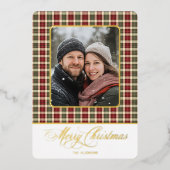 Russe Vacances Plaid Photo Joyeux Foil Noël (Recto)